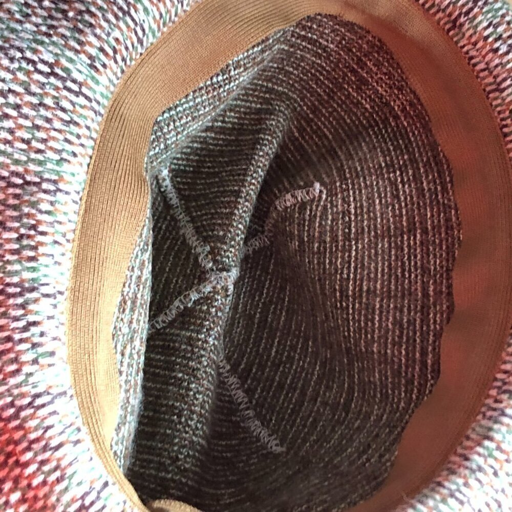 Vintage Tan, Brown & Green Tweed Fedora Hat - Rat Pack Vibe - Picture 2 of 5
